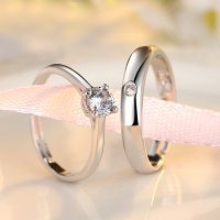 [送礼盒]情侣戒指一对 戒指女活口皓石韩版学生简约男女士指环