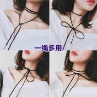 项链女锁骨链韩版项圈学生黑色蕾丝简约脖子饰品颈链脖链坠颈带