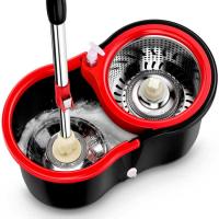 【溪梦】拖把旋转拖把桶拖布家用拖地桶拖布桶墩布桶+2/5个拖把头