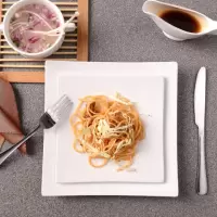 创意纯白陶瓷盘子菜盘碟子牛排盘平盘浅盘意面盘西餐盘沙拉盘套装
