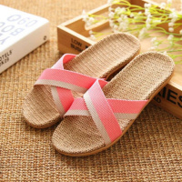 夏天亚麻拖鞋女情侣家居麻拖男室内地板凉拖鞋夏季居家厚底防滑