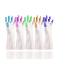 舒太太四季橡胶加绒洗碗手套女加厚厨房清洁洗衣保暖家务薄款耐用