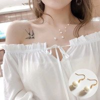 辉禄珍珠锁骨链女颈带简约短款项链女脖子饰品韩国项圈颈带韩版