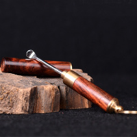 实木挖耳勺掏耳朵防尘安全防滑红酸枝嵌铜耳屎勺采耳神器