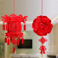 (福字灯笼)新款春节灯笼1个装春节节日无纺布防灯笼龙灯