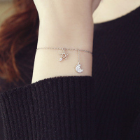 学生手链女简约小清新星星月亮手链闺蜜三人森系韩版学生时尚饰品