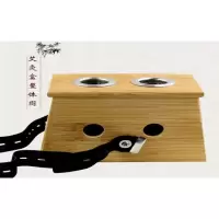 [送艾灸灭火器]特价邮双孔竹木制艾灸盒家庭式随身灸艾条温灸器艾灸器具艾炙