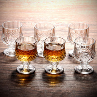 【暖家】六只装白酒杯酒具套装 家用烈酒杯创意钻石白酒杯玻璃