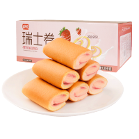 盼盼瑞士卷1250g整箱批发草莓味夹心卷早餐零食品糕点小面包代餐