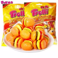 trolli口力汉堡橡皮糖果汁软糖汉堡橡皮糖108g*3袋 QQ糖休闲零食散装糖果批发