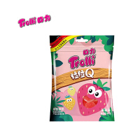 口力粒粒Q橡皮糖(草莓味)60g*6果汁软糖儿童零食办公休闲小吃软糖
