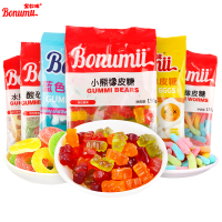 宝奴咪橡皮糖125g袋休闲糖果酸砂彩虫小熊QQ糖网红糖果喜糖软糖