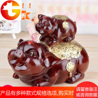 创意成号招财猪储蓄存钱罐纸币硬币两用金猪可爱猪储钱罐摆件