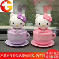 汽车用品太阳能摇头娃娃KT猫公仔汽车内饰摆件可爱点头娃娃装饰品