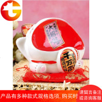 大嘴招财猫摆件造型手机支架可爱创意猫桌面手机座名片座