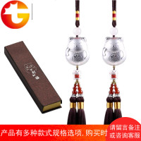 纯银999高档创意招财猫汽车挂件家居流苏挂饰 保银行促销礼品