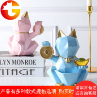 北欧几何招财猫创意收银台摆件客厅装饰工艺品乔迁店铺开业礼品