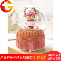水晶球音乐盒八音盒带雪花可发光旋转女生男生生日礼物