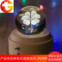 生日女生音乐盒八音盒创意四叶草发光水晶球浪漫生日礼物实用礼物