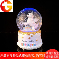 发光雪花水晶球音乐盒八音盒男女生情人圣诞生日礼物儿童天空之城