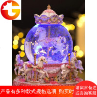 圣诞水晶球旋转木马音乐盒八音盒送女生友小孩儿童情人节生日礼物