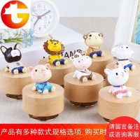 发条旋转音乐盒木质手摇八音盒送女友儿童生日圣诞节礼物