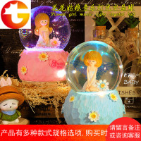 雪花灯光飘雪创意音乐盒水晶球八音盒送小学生小女孩子生日礼物