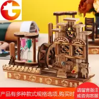 木质手工制作风车水车小熊木屋发条音乐盒创意桌面装饰八音盒摆件