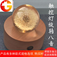 蒲公英水晶球旋转触控彩灯音乐盒八音盒送女朋友生日道歉走心礼物