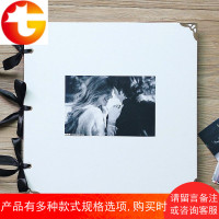 特大黑色内页DIY相册家庭影集复古创意手工相薄纪念册丝带回忆录