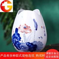 景德镇陶瓷器手绘青花瓷小花瓶水养富贵竹插花创意工艺品装饰摆件