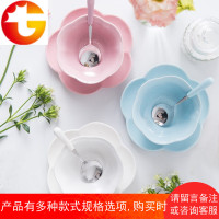 日式创意少女心碗盘陶瓷餐具甜品碗糖水银耳汤碗盅水果沙拉碗饭碗
