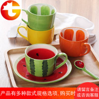 创意陶瓷杯子西瓜水杯马克杯情侣杯咖啡杯牛奶杯可爱早餐燕麦片杯