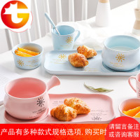 创意陶瓷日式餐具带把沙拉碗泡面碗麦片碗甜品下午茶套装