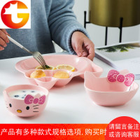 卡通创意陶瓷碗可爱成人吃饭碗家用儿童餐具套装分格盘子好看的碗