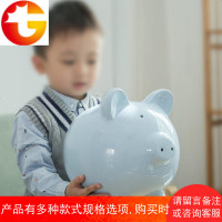 超大号陶瓷猪存钱罐客厅摆件纸币硬币只进不出大容量陶瓷储蓄罐
