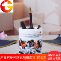 景德镇创意陶瓷器笔筒摆件工艺品办公用品书房文房四宝装饰品摆设