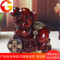 大号卡通金猪存钱罐 仿红木招财猪储钱罐 树脂储蓄罐创意生肖摆件