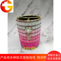 办公用品镶钻 贴钻水钻圆形笔筒水晶笔筒多功能个性笔筒礼品