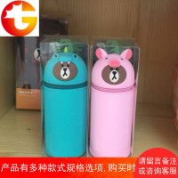 硅胶笔筒卡通立体笔袋布朗熊大容量铅笔文具盒情侣可爱女生收纳袋