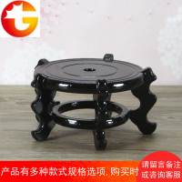 花盆底座实木仿古圆形盆景鱼缸花瓶石头根雕红木托盘摆件木质底座