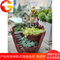 大号口径家用多肉花盆微景观复古创意高盆高筒多肉植物花盆非陶瓷