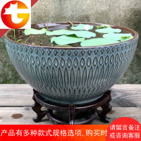 大号多款碗莲睡莲盆一叶莲铜钱草花盆水生植物陶瓷荷花无孔盆