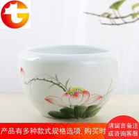 碗莲盆荷花缸景德镇经典专用水培花盆容器水养小金鱼无孔陶瓷家用