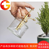 西岱岛北京花园玻璃喷壶鲜花纯铜质金色浇花小喷壶 复古园艺盆栽