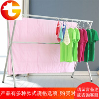双杆式阳台晾衣架落地折叠晒衣架简易X型室内凉衣服架单杆挂被子