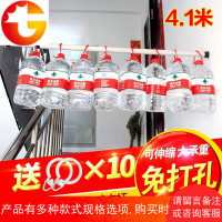 卧室免打孔窗帘杆挂钩式免安装伸缩杆直杆型窗帘架4米单杆晾衣杆