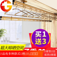 手摇升降晾衣架单杆式室内家用手动被子自动晒衣架双杆式lyj加厚