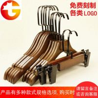 服装店复古家用防滑木质儿童衣服架木头女装衣挂撑子