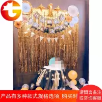 1女孩生日快乐气球宝宝周岁布置装饰用品儿童主题公主派对背景墙2